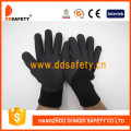 Doubles gants noirs de mousse de latex noir de polyester élastique élevé Dnl929